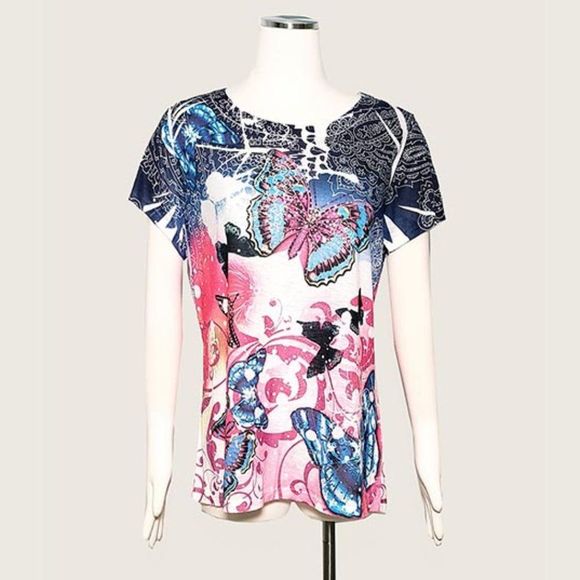 Vintage Suzie Tops Vintage Suzie Beaded Butterfly Top Poshmark